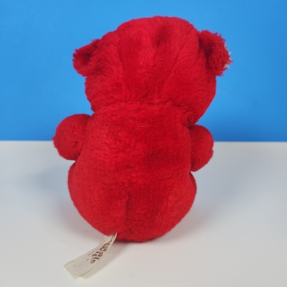 Vintage Valentine's Day Bear Plush Red Heart Nose Toy Small 6 in. Cuddle Wit - Picture 4 of 7